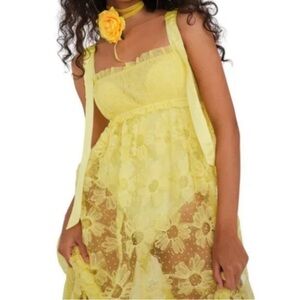 For Love and Lemons - Yellow Lace Maxi Dress 🌼